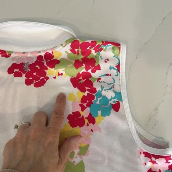 Izod Golf Sleeveless Polo Zip Floral Colorful Size Small - Picture 8 of 9